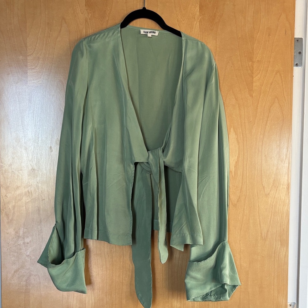 Djerf Avenue Tie Top Pistachio Green